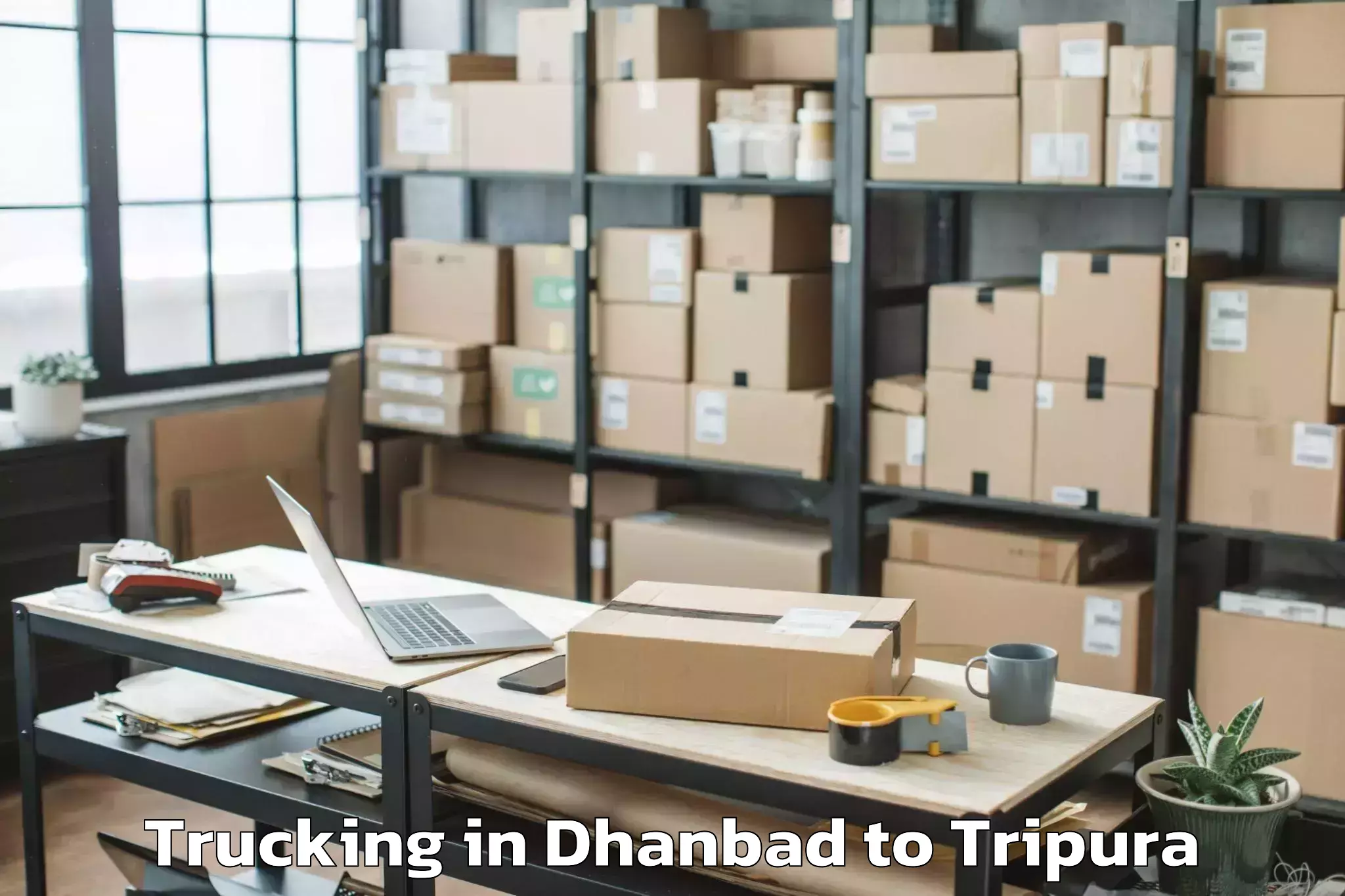 Top Dhanbad to Santirbazar Trucking Available